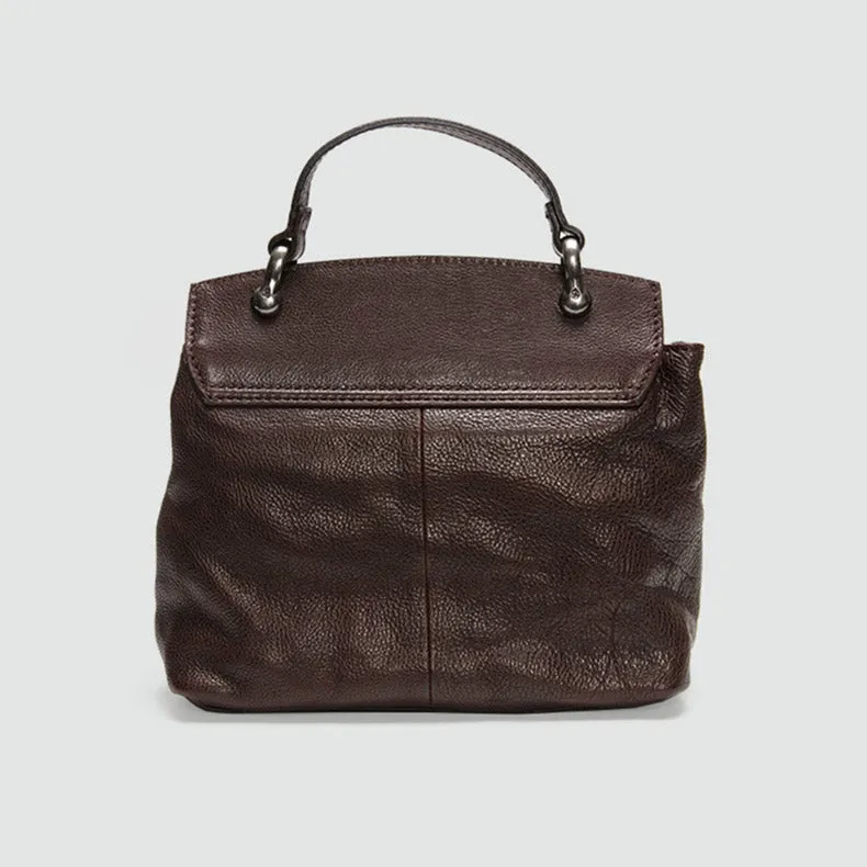Vintage Women's Brown Leather Crossbody Satchel Purse Shoulder Bags for Women