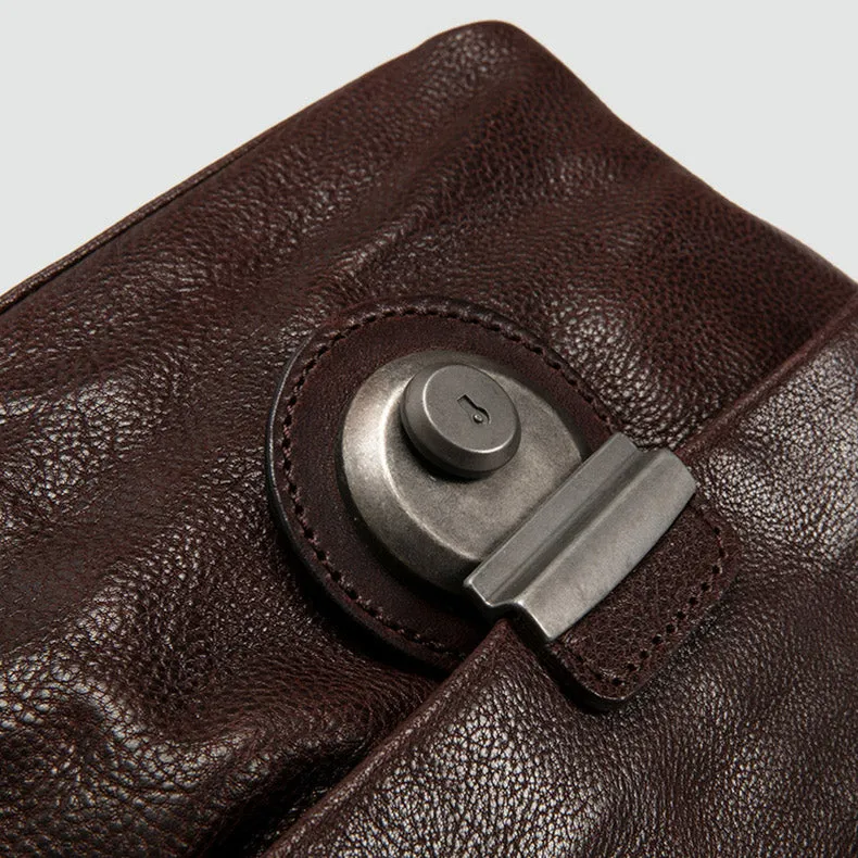 Vintage Women's Brown Leather Crossbody Satchel Purse Shoulder Bags for Women