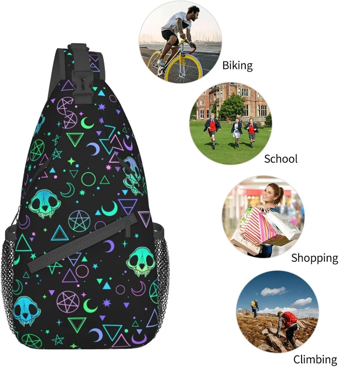 VOOHDDY Sling Bag For Women Men Travel Hiking Backpack Crossbody Shoulder Chest Bags Casual Daypack Sport