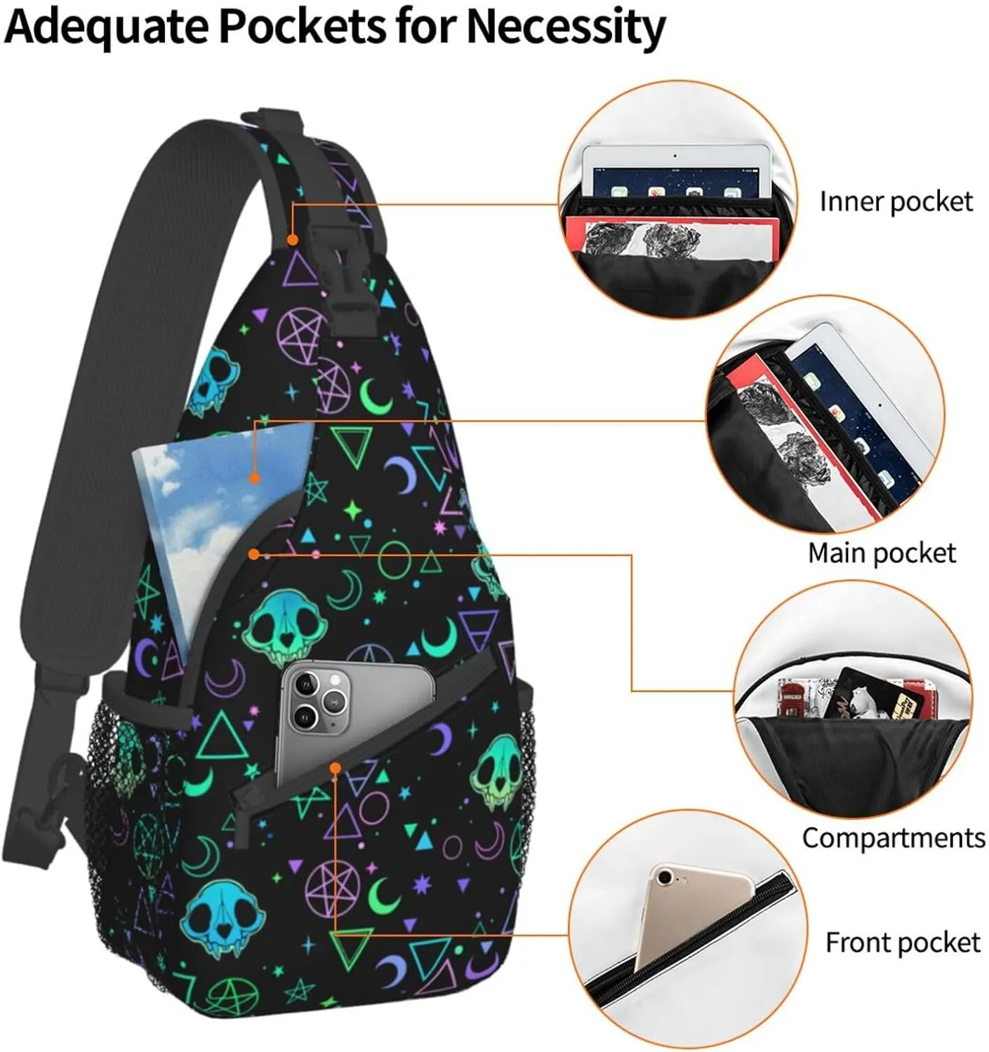VOOHDDY Sling Bag For Women Men Travel Hiking Backpack Crossbody Shoulder Chest Bags Casual Daypack Sport