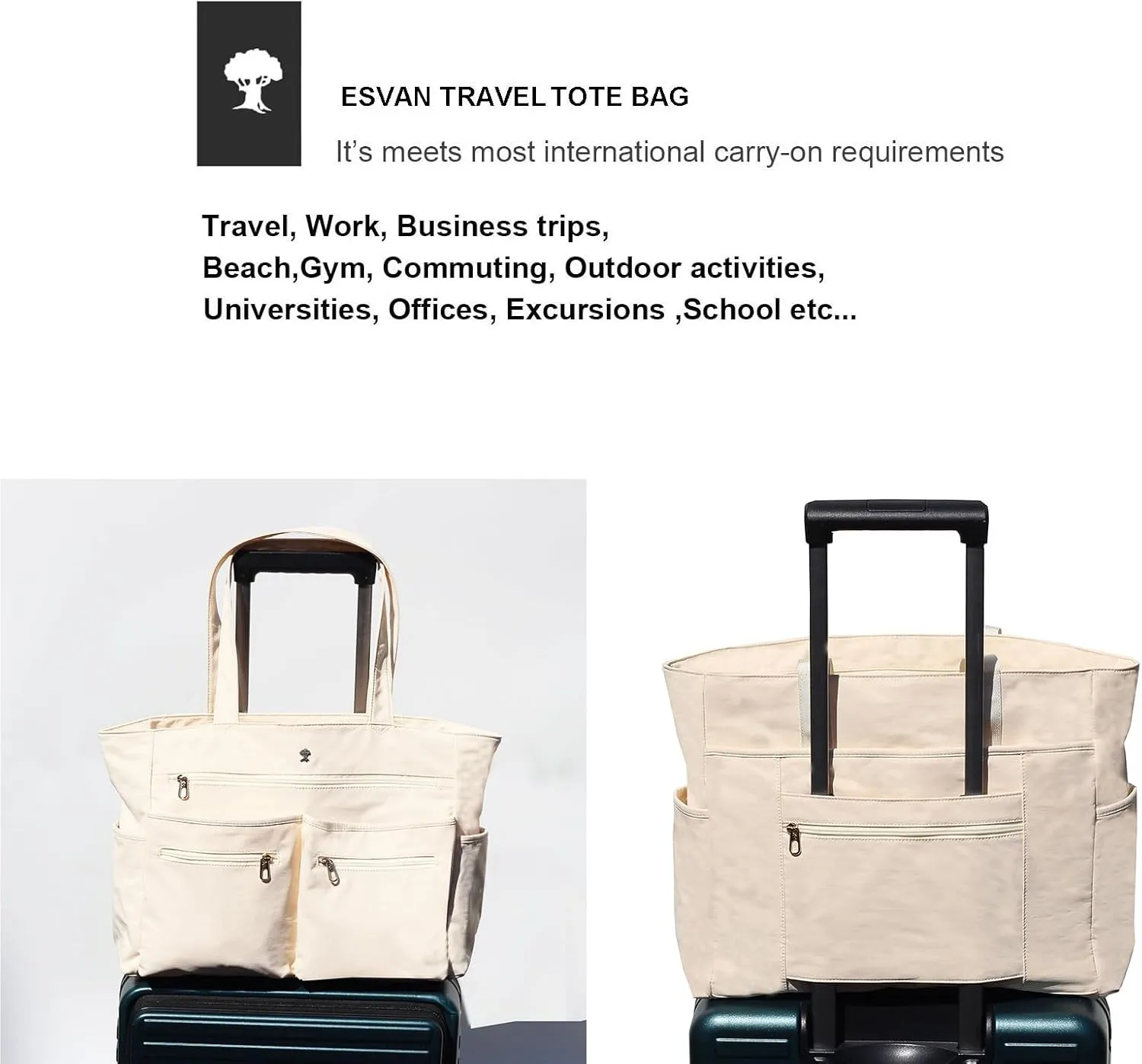Weekender Bag Carry On Bag Overnight Tote Travel Duffle with 13 Pockets for Travel,WorkGym,Beach,Teacher,Nurse
