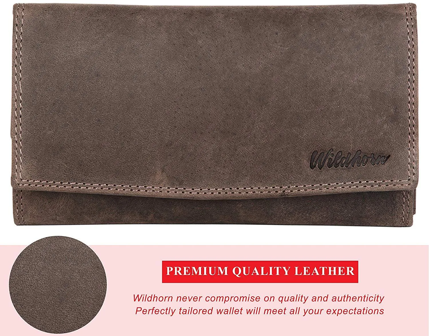 WildHorn Mia RFID PROTECTED Genuine Leather Wallet for Women stylish|Purse for Women/Girls