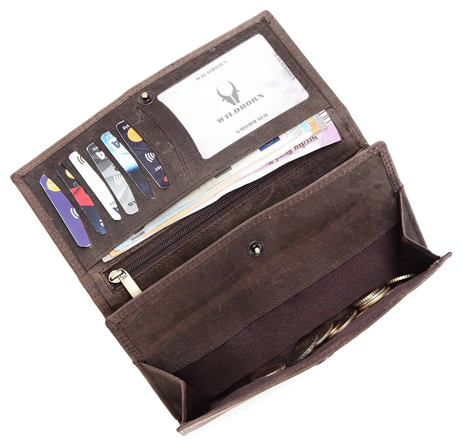 WildHorn Mia RFID PROTECTED Genuine Leather Wallet for Women stylish|Purse for Women/Girls