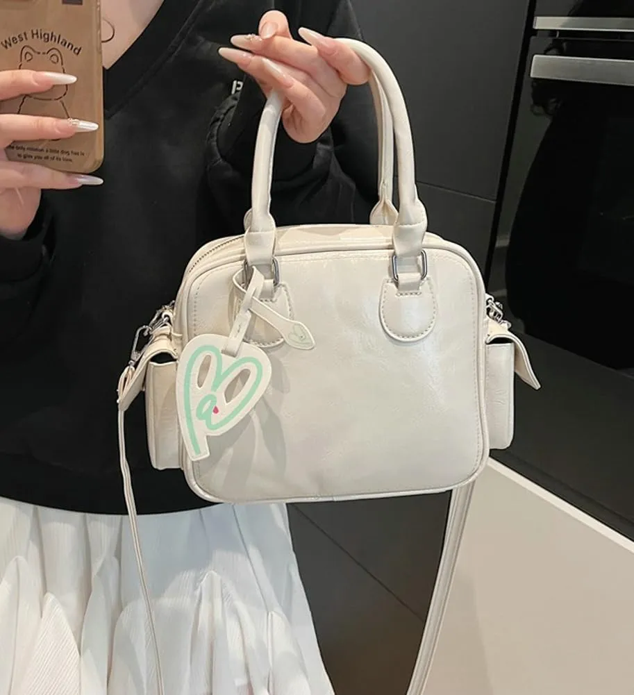 Women PU Leather Crossbody Bag Trendy Pillow Shoulder Purse Casual Satchel Travel Dating Work