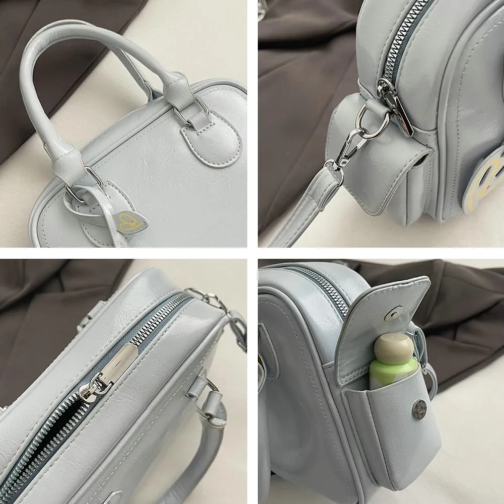 Women PU Leather Crossbody Bag Trendy Pillow Shoulder Purse Casual Satchel Travel Dating Work