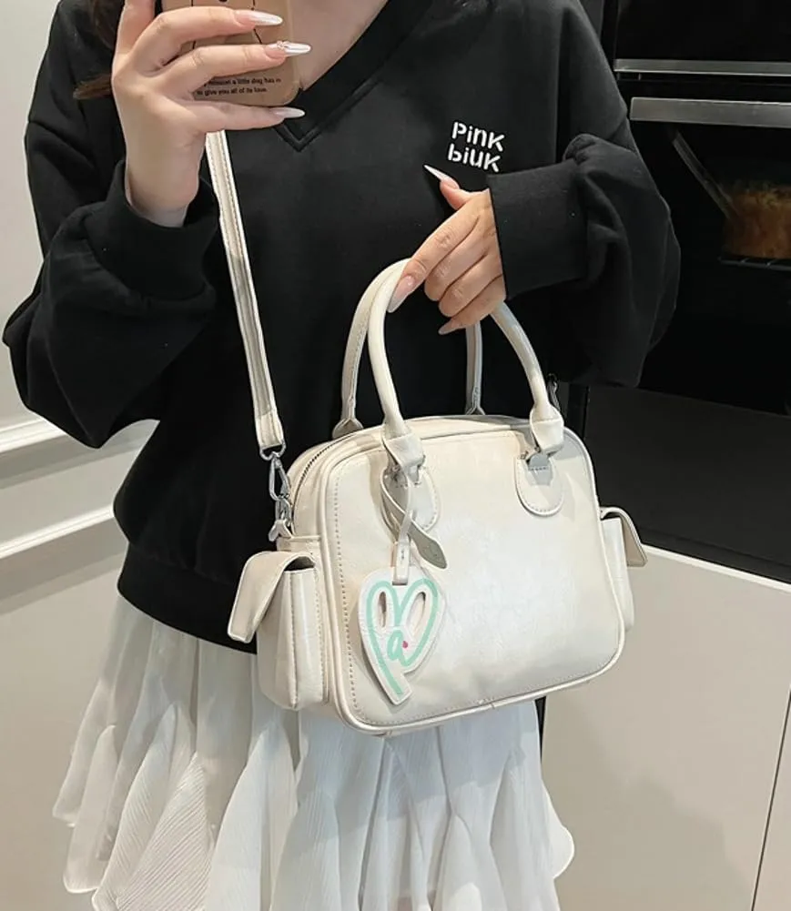 Women PU Leather Crossbody Bag Trendy Pillow Shoulder Purse Casual Satchel Travel Dating Work