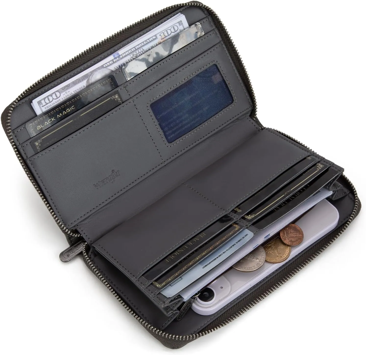 Wrangler Womens Wallet Wristlet Long Purse Designer Clutch Large Capacity Credit Card Holder for Women Men