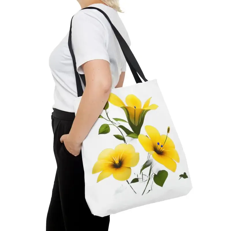Yellow Morning Glory Flowers Tote Bag