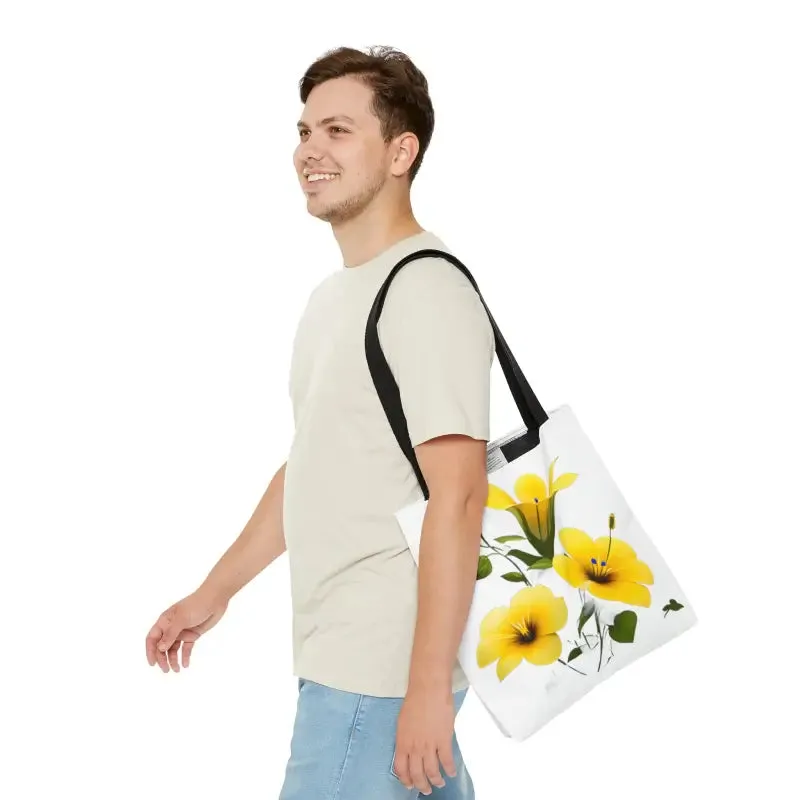 Yellow Morning Glory Flowers Tote Bag