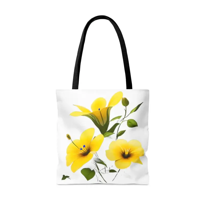 Yellow Morning Glory Flowers Tote Bag