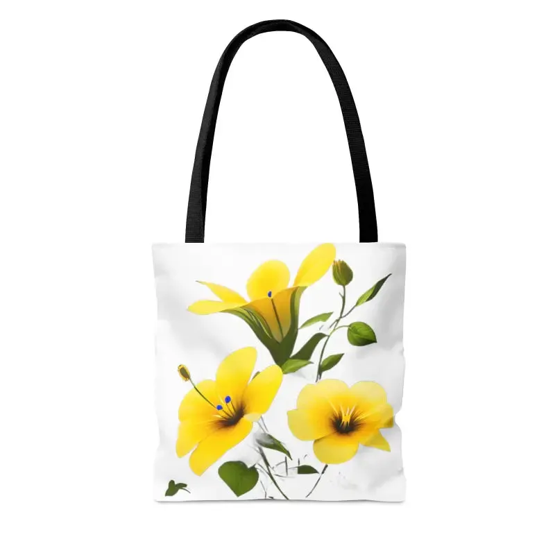 Yellow Morning Glory Flowers Tote Bag