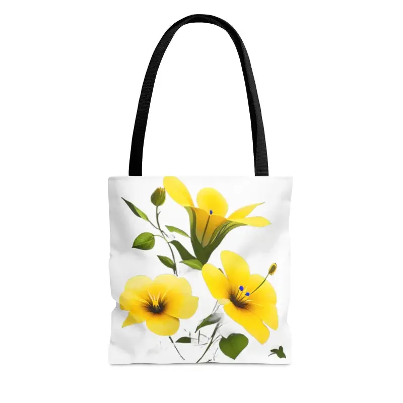 Yellow Morning Glory Flowers Tote Bag