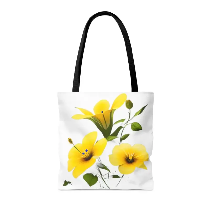 Yellow Morning Glory Flowers Tote Bag
