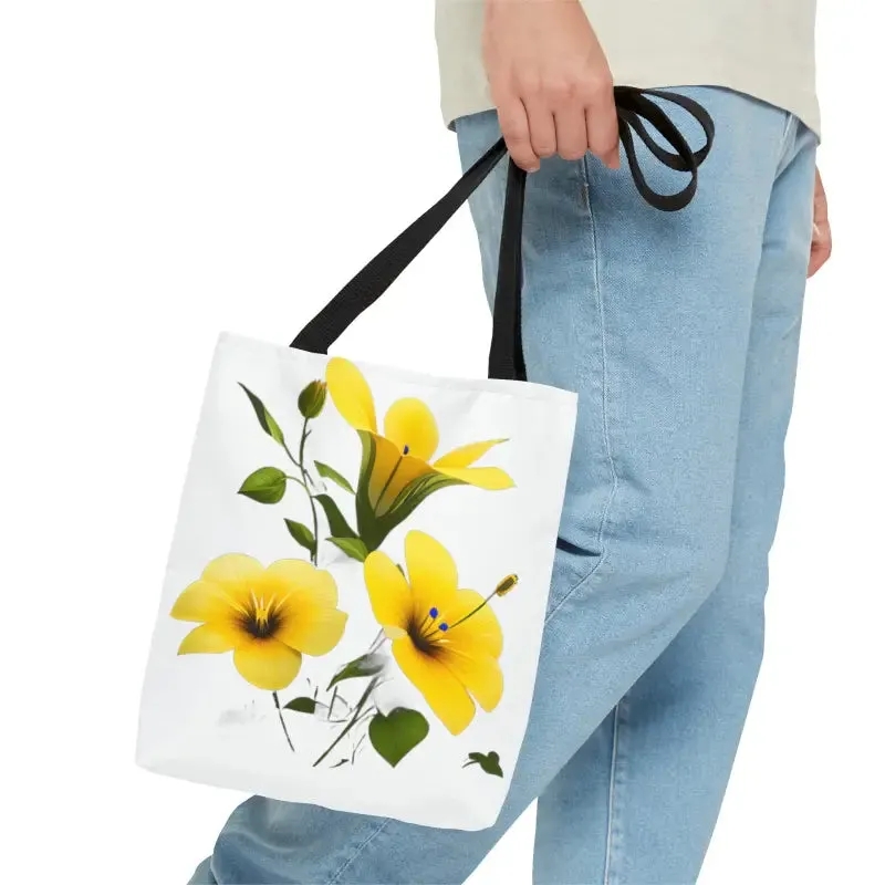 Yellow Morning Glory Flowers Tote Bag