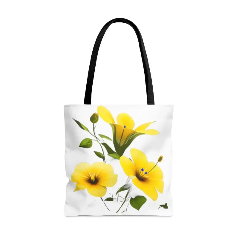 Yellow Morning Glory Flowers Tote Bag
