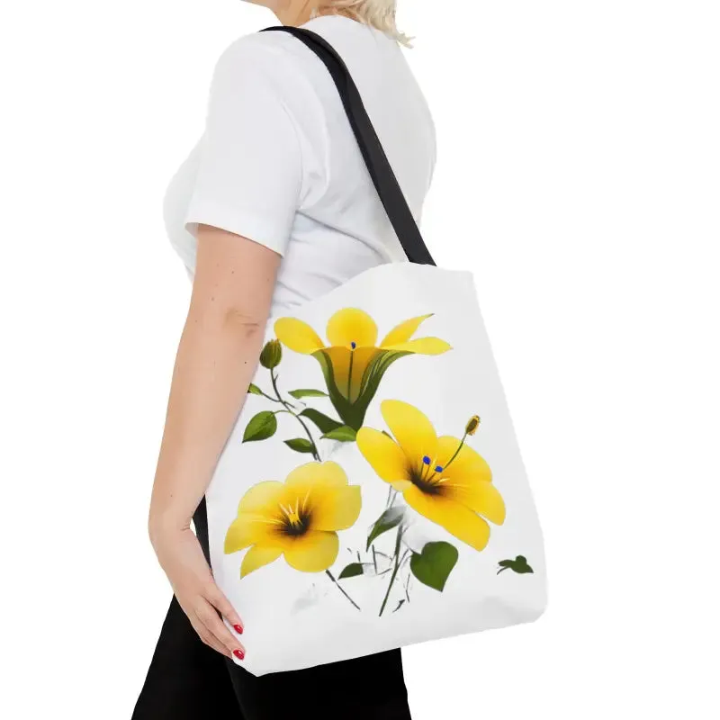 Yellow Morning Glory Flowers Tote Bag