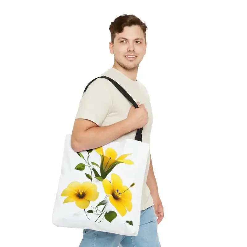 Yellow Morning Glory Flowers Tote Bag