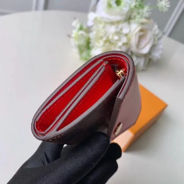 Zoé Small Wallet M62932 Damier Ebene Canvas/red Leather  Collection